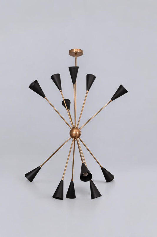 1950's Spore Chandelier: Italian Mid-Century Starburst Design