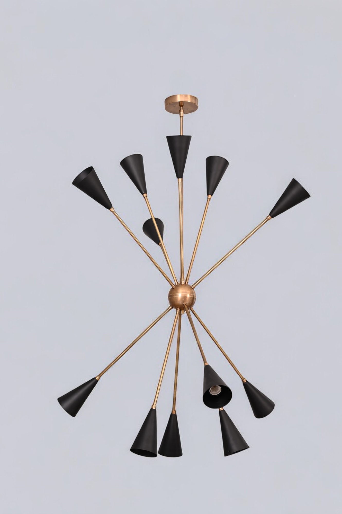 1950's Spore Chandelier: Italian Mid-Century Starburst Design