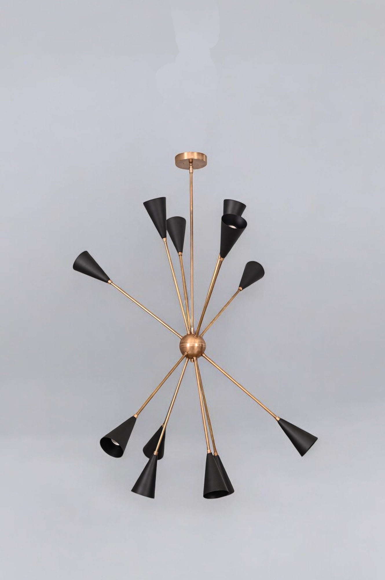 1950's Spore Chandelier: Italian Mid-Century Starburst Design