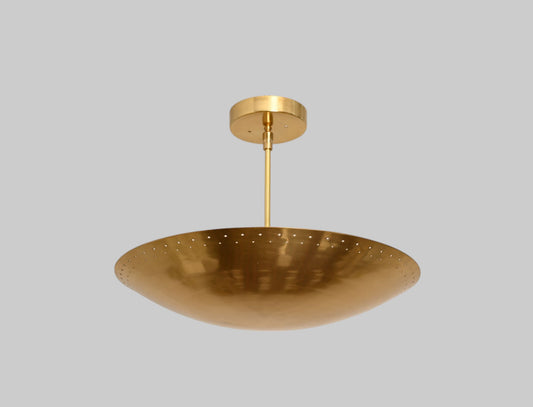 18-inch brass chandelier with unique finish variations for an elegant, distinctive touch.