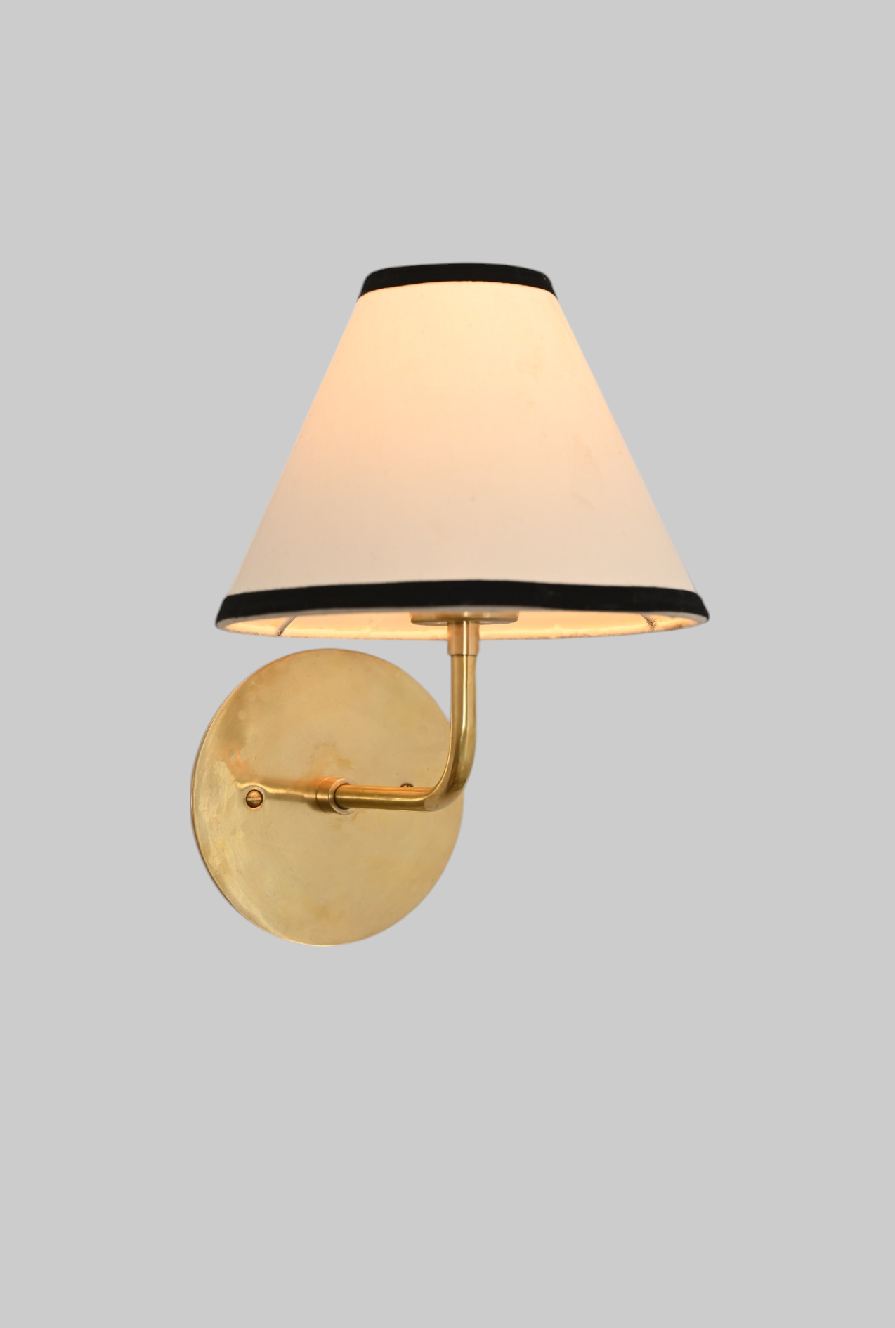 1-light linen shade brass Sputnik wall lamp with handmade brass and fabric shades