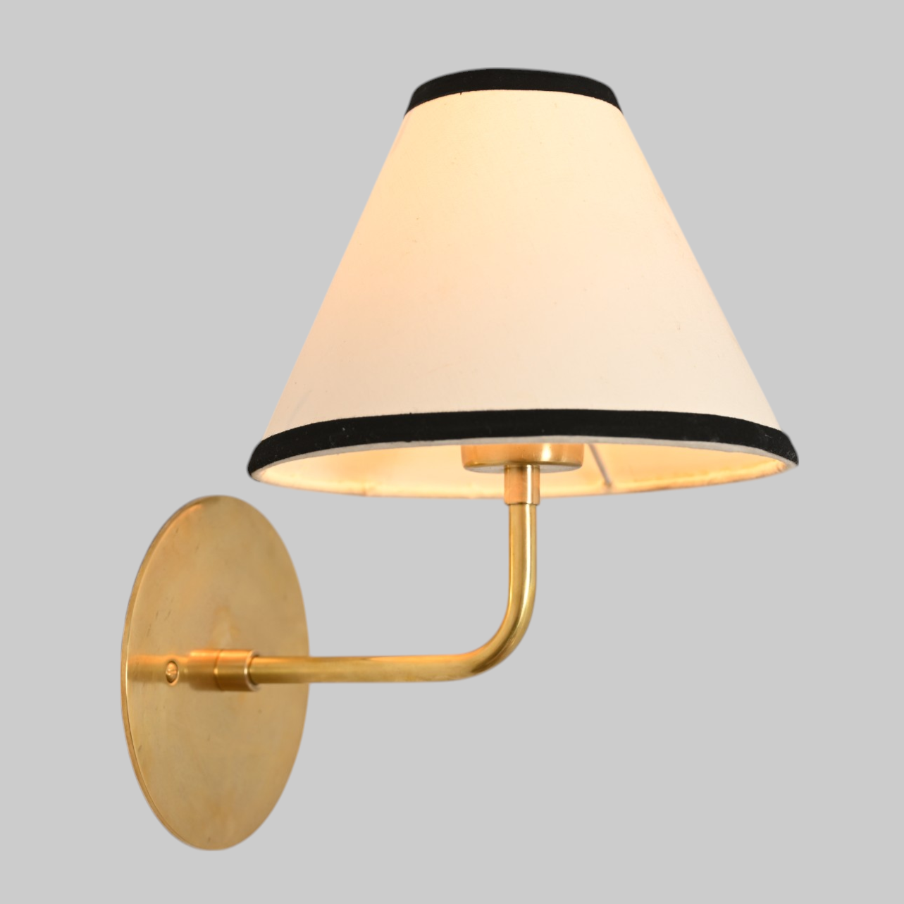 1-light linen shade brass Sputnik wall lamp with handmade brass and fabric shades