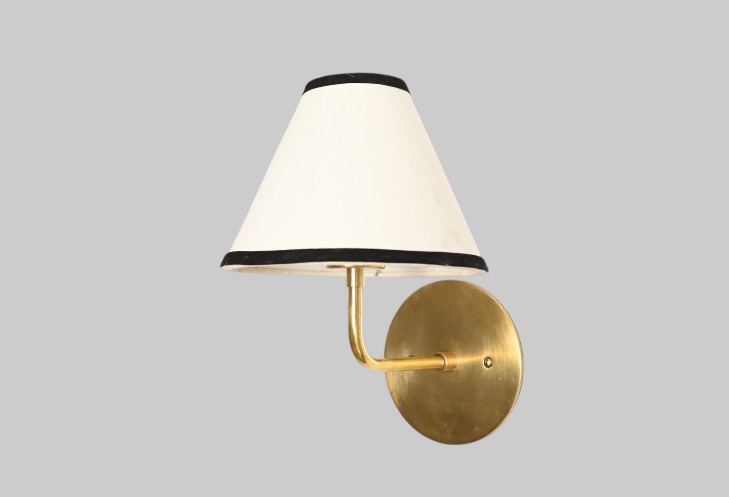 1-light linen shade brass Sputnik wall lamp with handmade brass and fabric shades