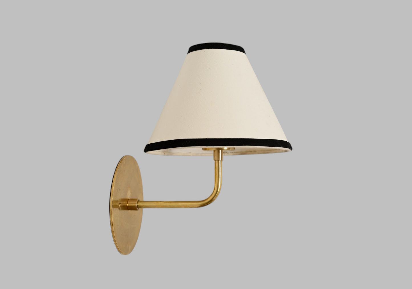 1-light linen shade brass Sputnik wall lamp with handmade brass and fabric shades