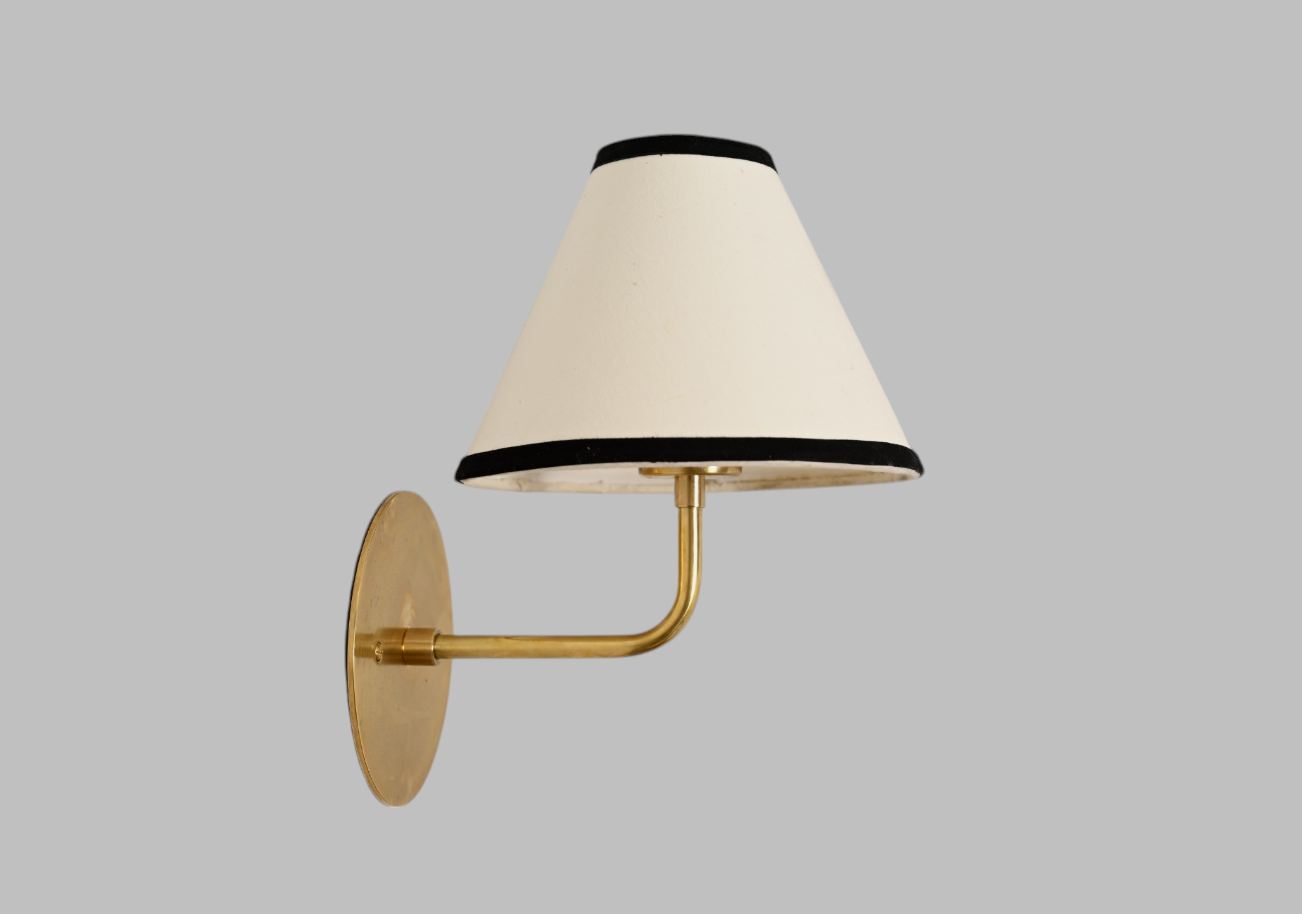 1-light linen shade brass Sputnik wall lamp with handmade brass and fabric shades