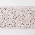 Mandala Bohemian Handmade Headboard - White Rectangular,  Wall Mounted bedhead by Crafted Fashions