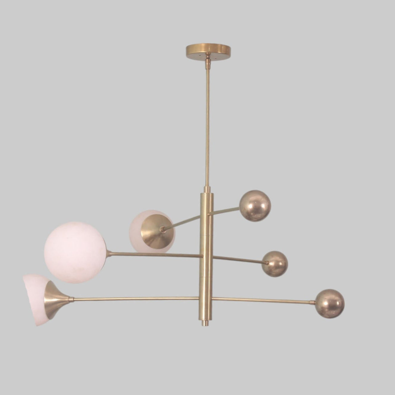 Elevate your space with our 3-Light Raw Brass Pendant Sputnik Chandelier—elegance!