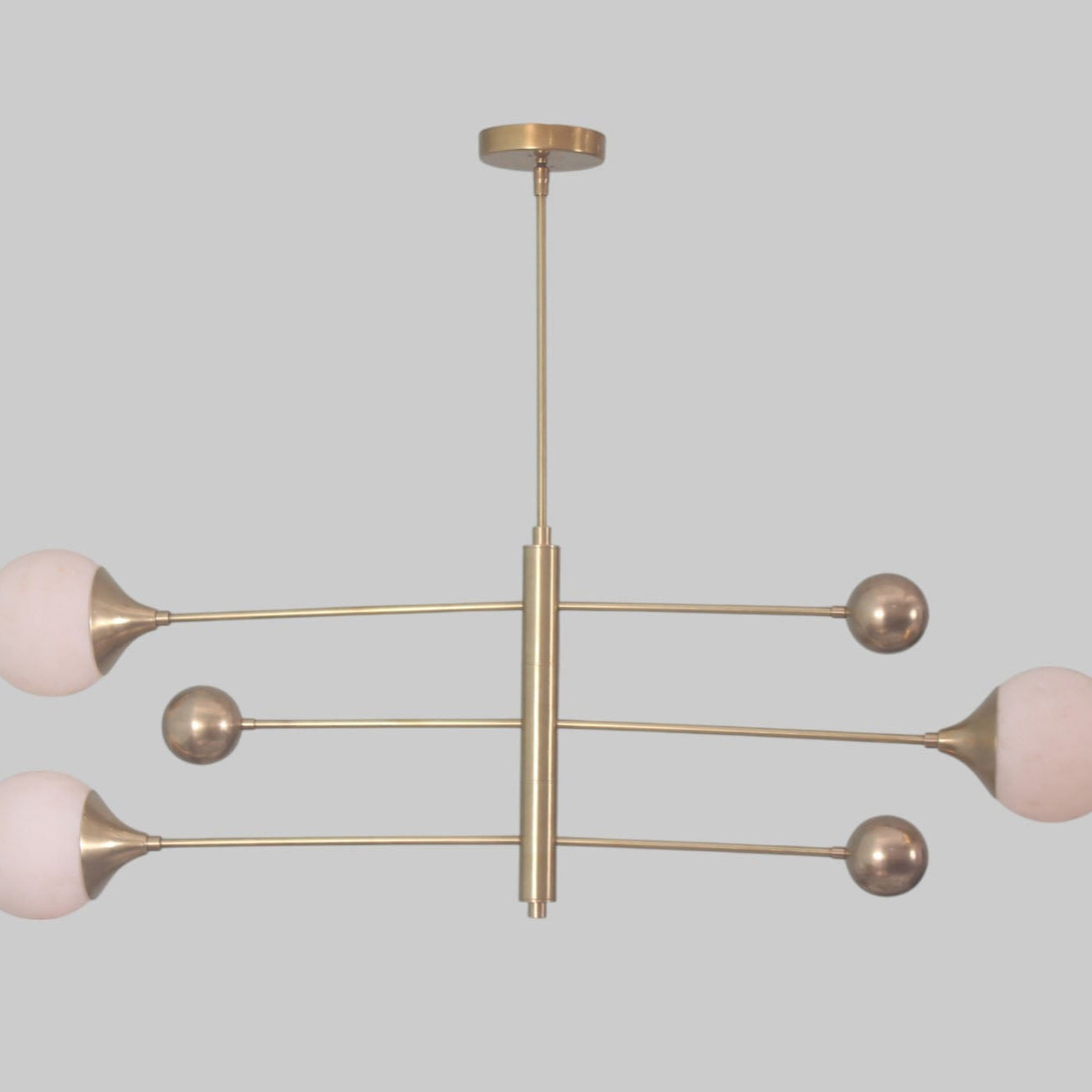 Elevate your space with our 3-Light Raw Brass Pendant Sputnik Chandelier—elegance!