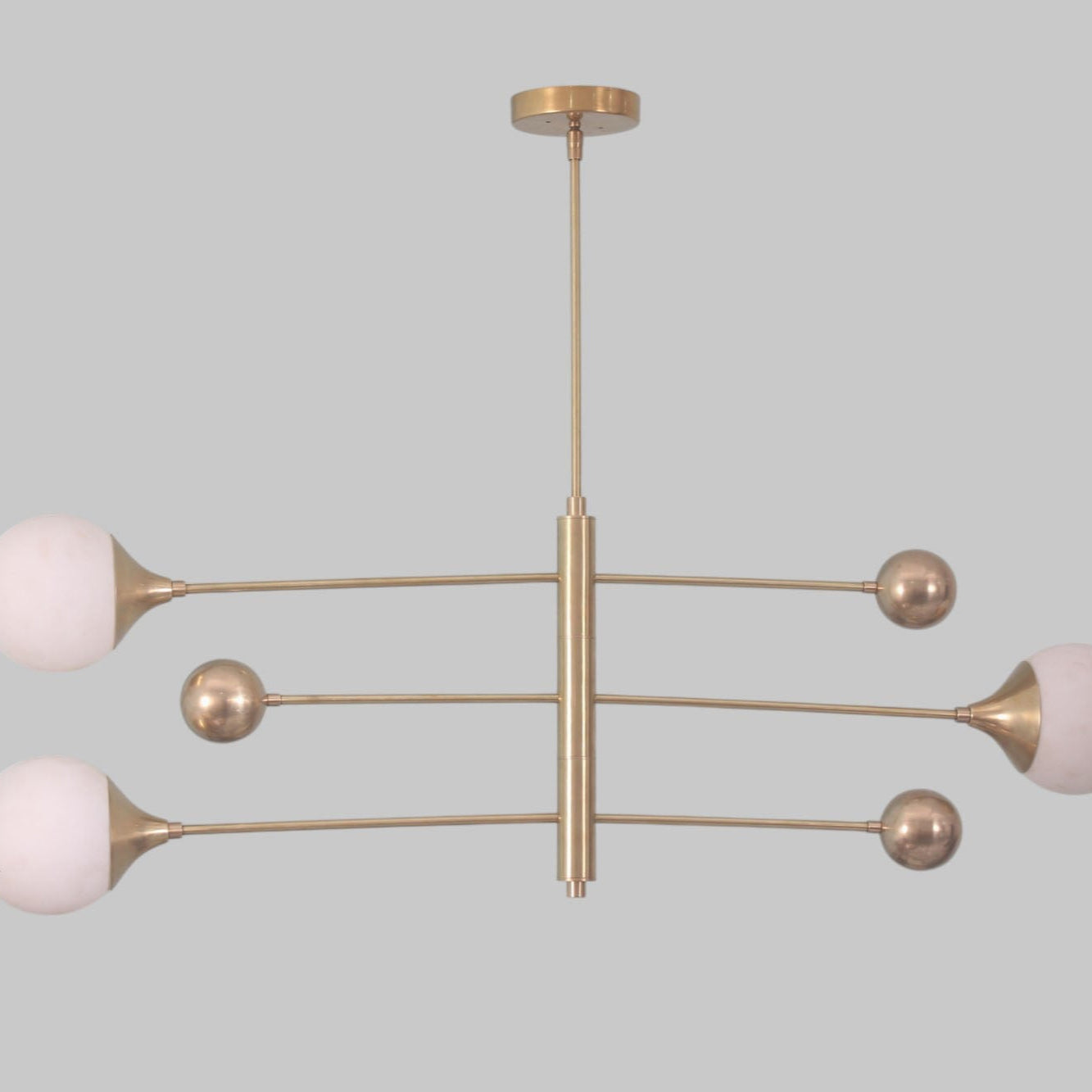 Elevate your space with our 3-Light Raw Brass Pendant Sputnik Chandelier—elegance!