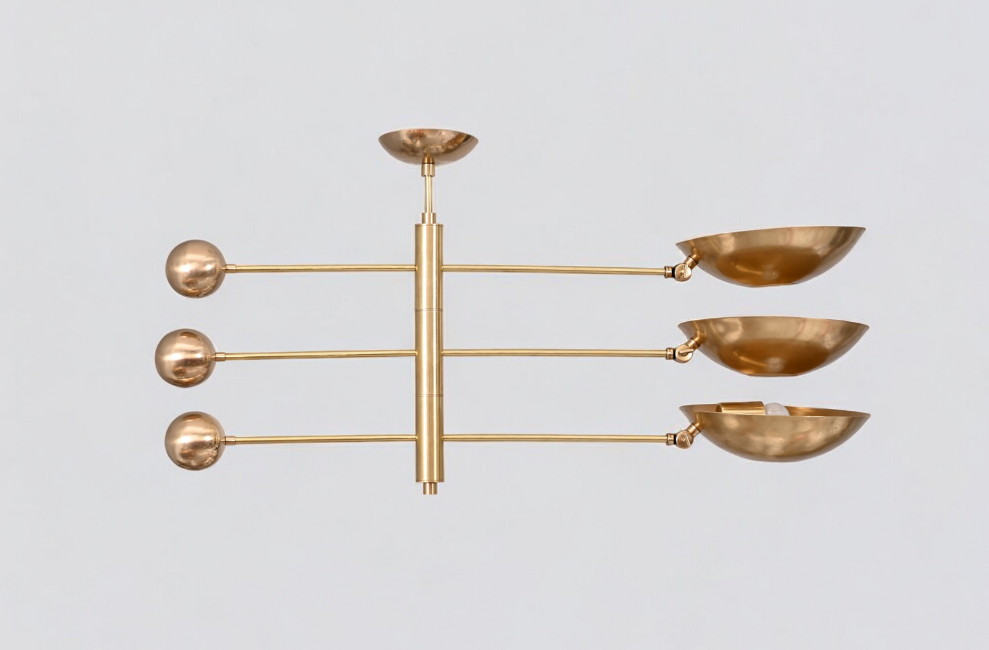 Elevate your decor with the 3 Light Mid-Century Modern Raw Brass Sputnik Chandelier