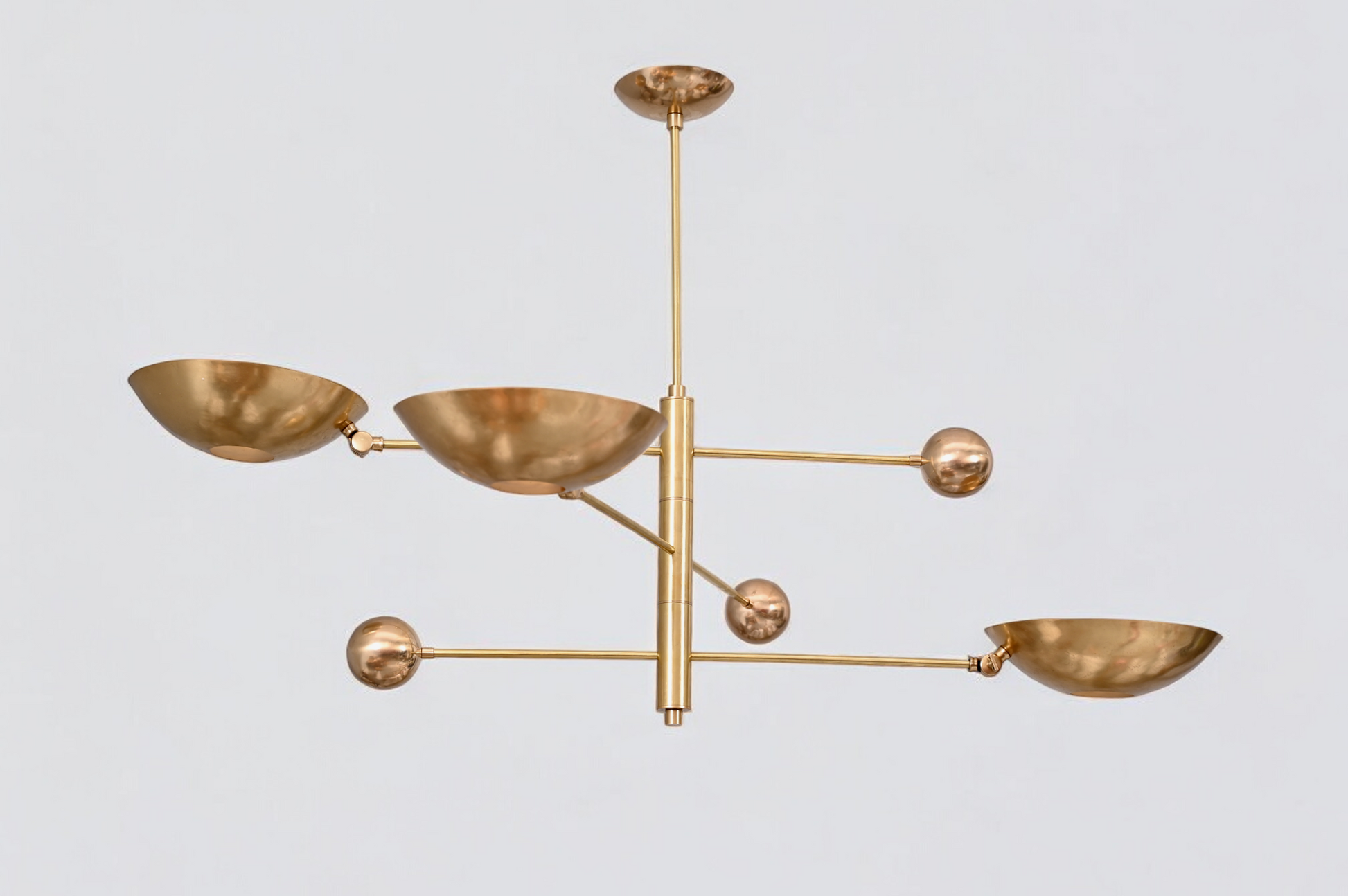 Elevate your decor with the 3 Light Mid-Century Modern Raw Brass Sputnik Chandelier