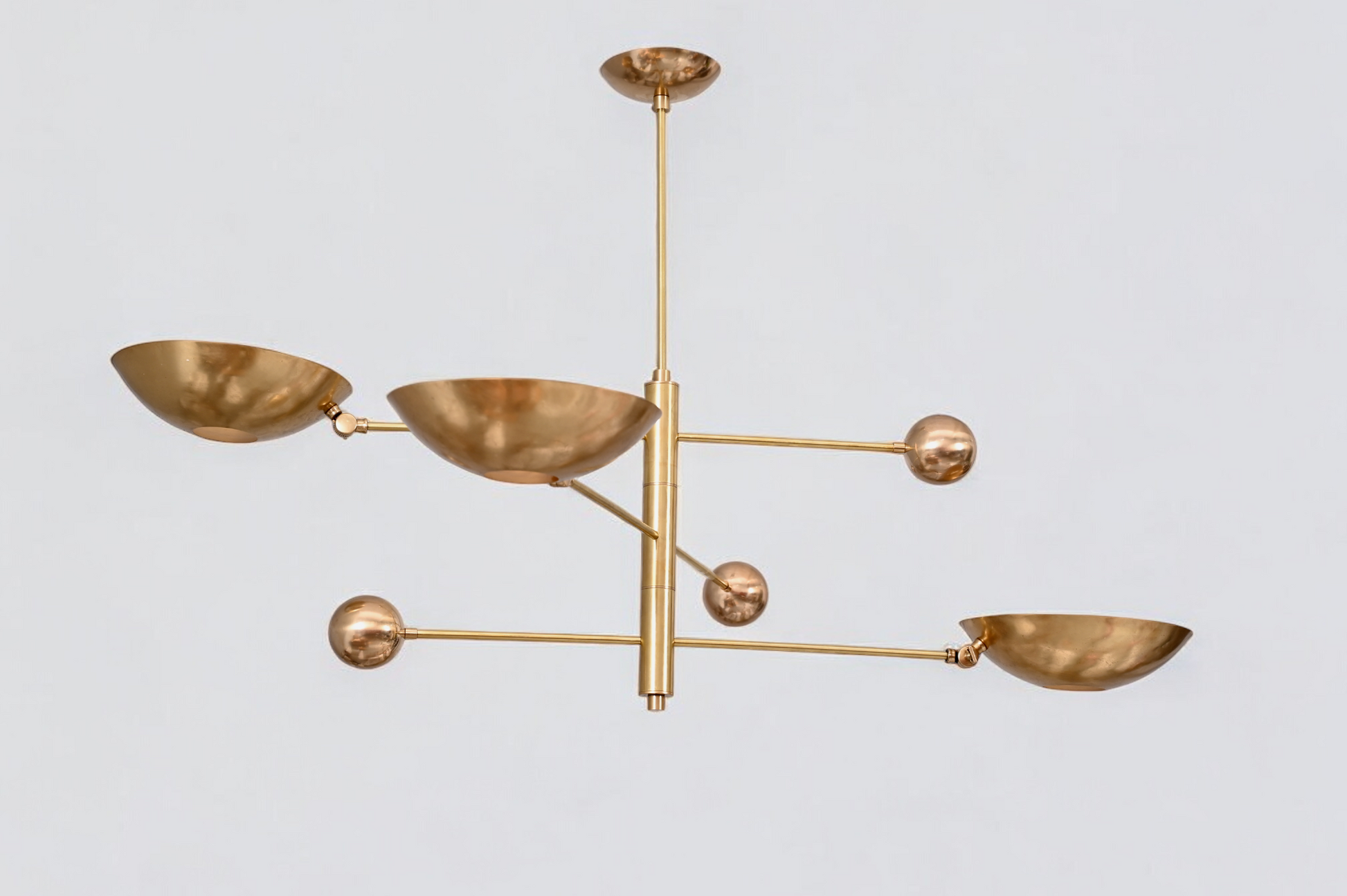 Elevate your decor with the 3 Light Mid-Century Modern Raw Brass Sputnik Chandelier