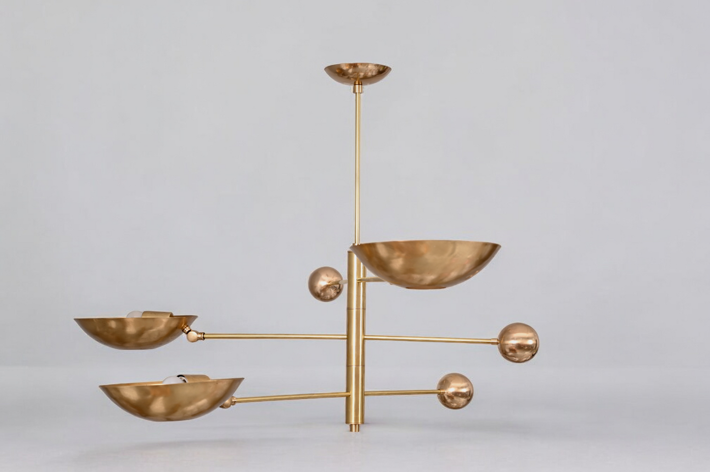 Elevate your decor with the 3 Light Mid-Century Modern Raw Brass Sputnik Chandelier