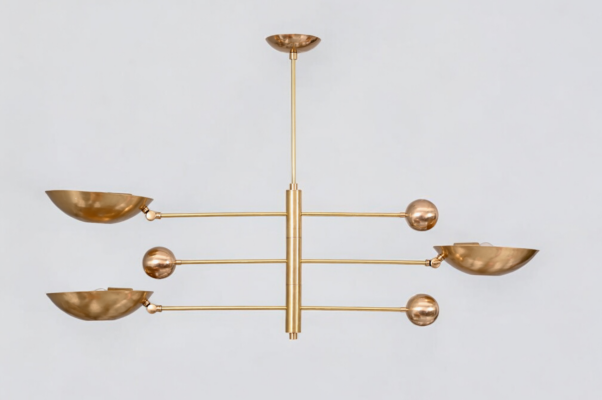 Elevate your decor with the 3 Light Mid-Century Modern Raw Brass Sputnik Chandelier