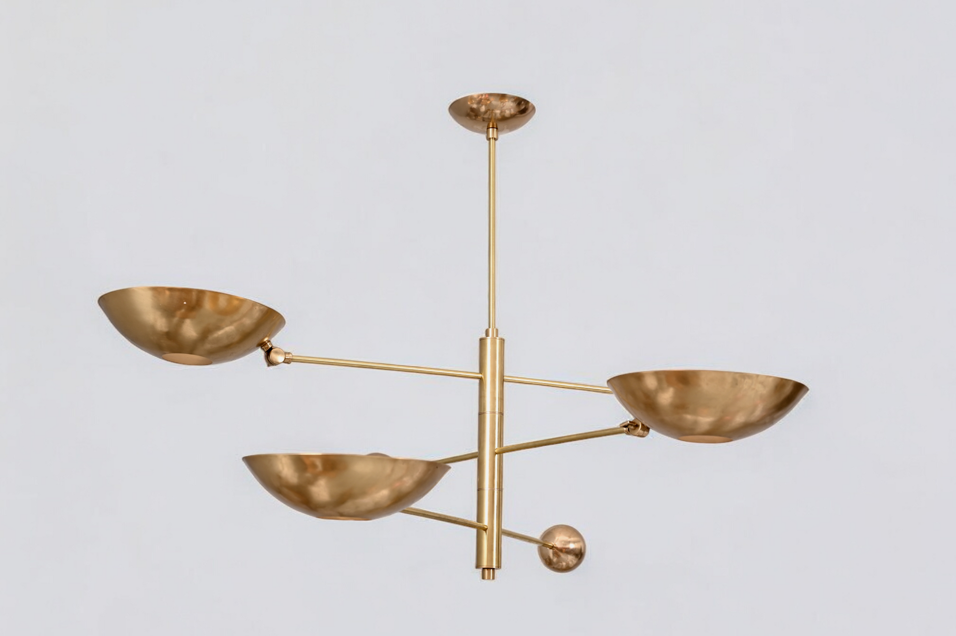 Elevate your decor with the 3 Light Mid-Century Modern Raw Brass Sputnik Chandelier