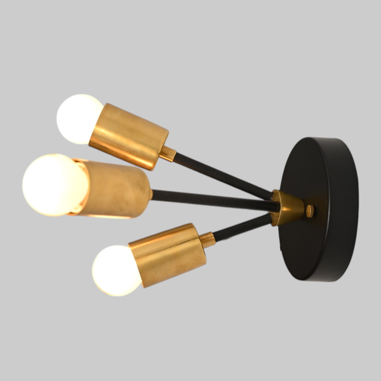 Glass Tube Ceiling Light in Raw Brass blends mid-century design with modern elegance