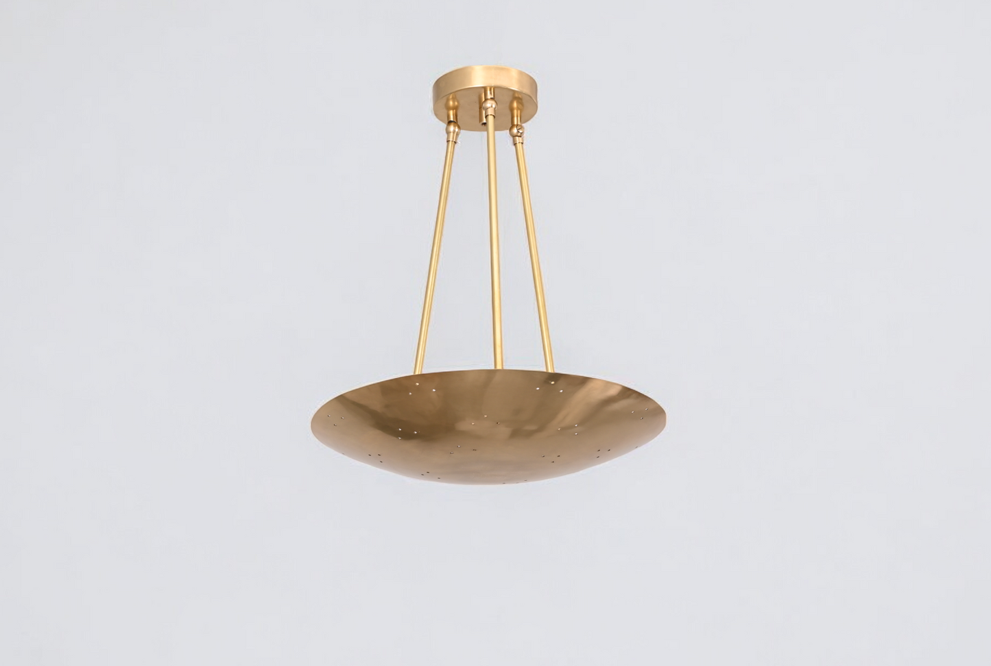 Elevate your space with this elegant Mid-Century Modern flush mount in brass!