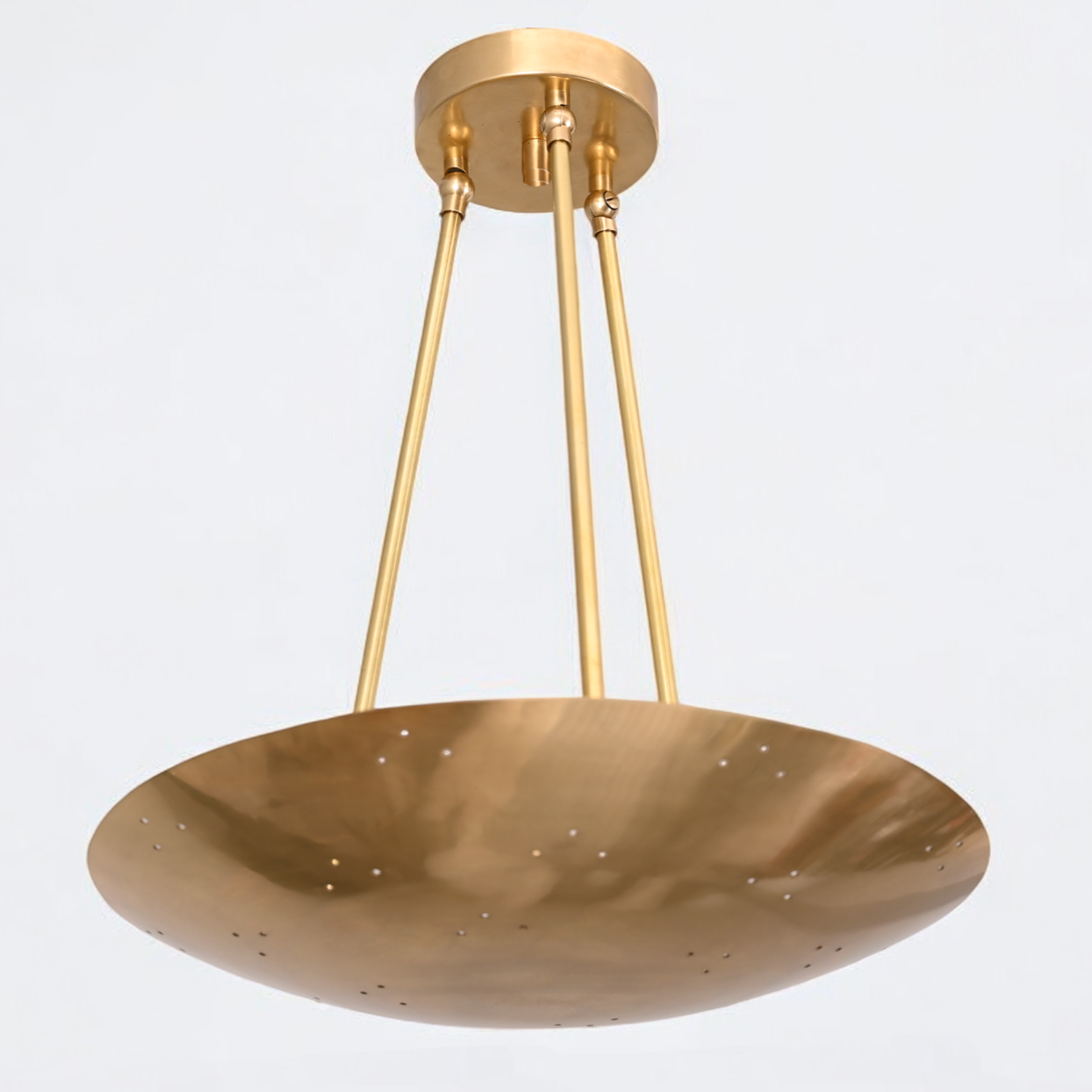 Elevate your space with this elegant Mid-Century Modern flush mount in brass!