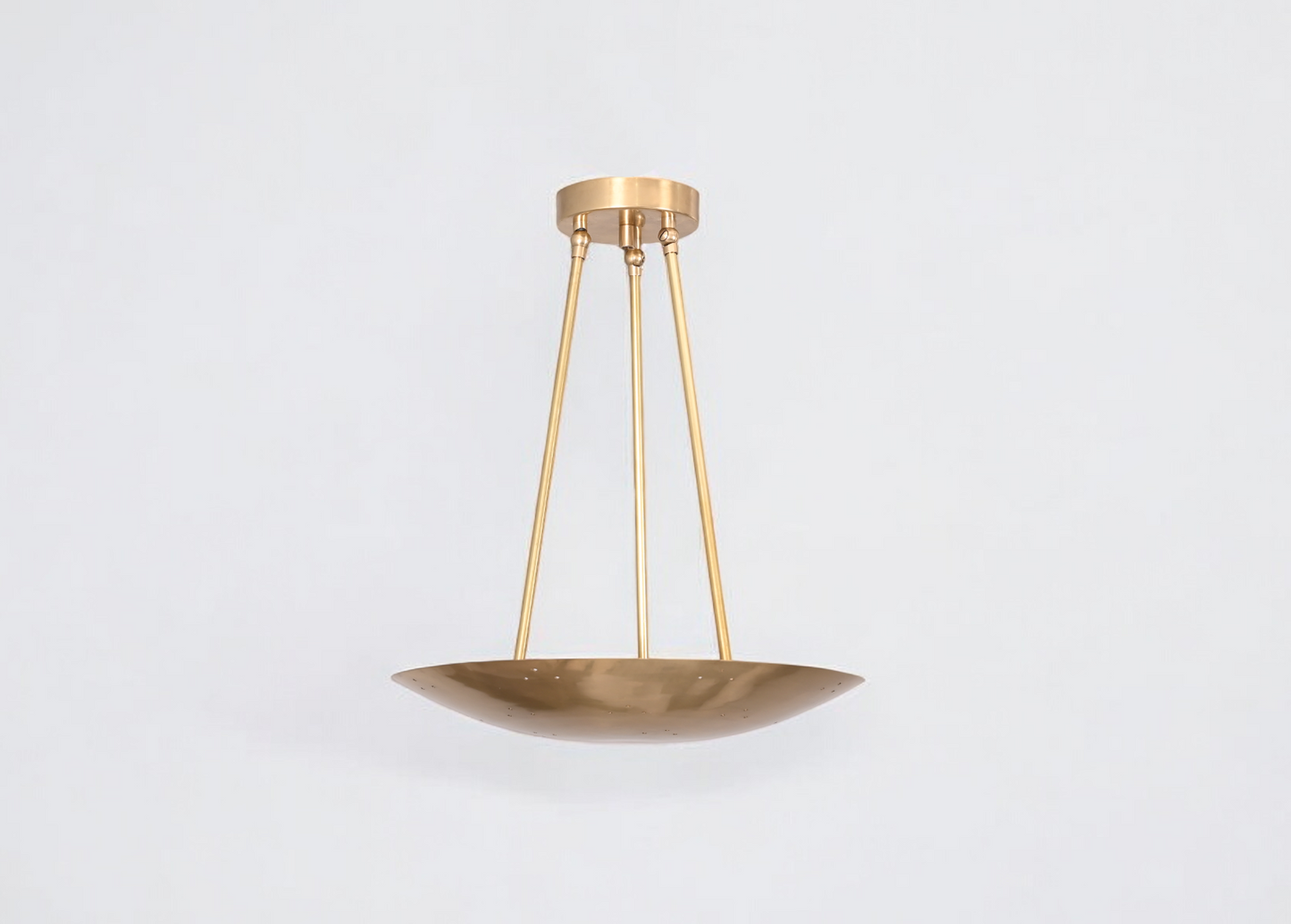 Elevate your space with this elegant Mid-Century Modern flush mount in brass!