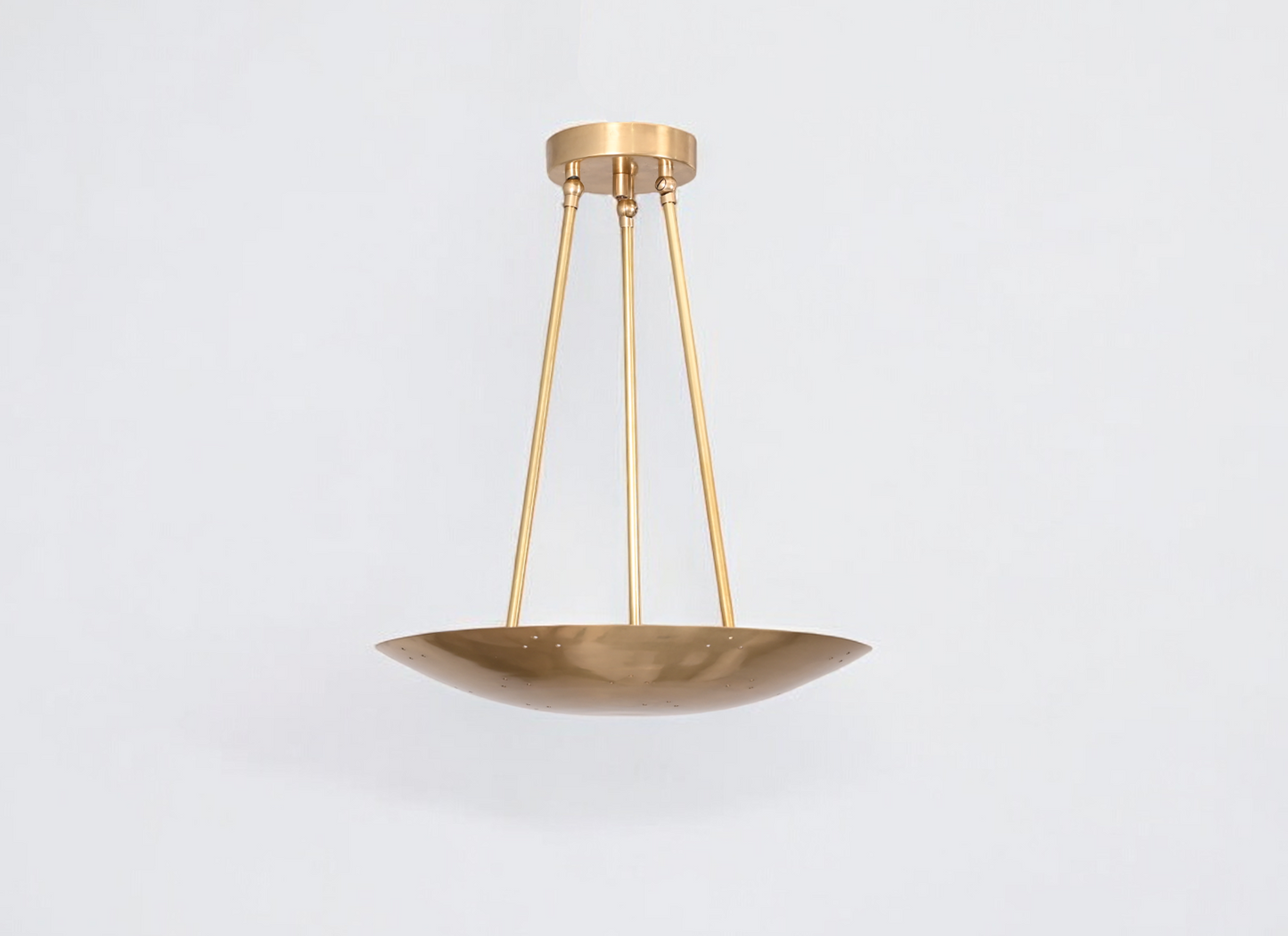 Elevate your space with this elegant Mid-Century Modern flush mount in brass!