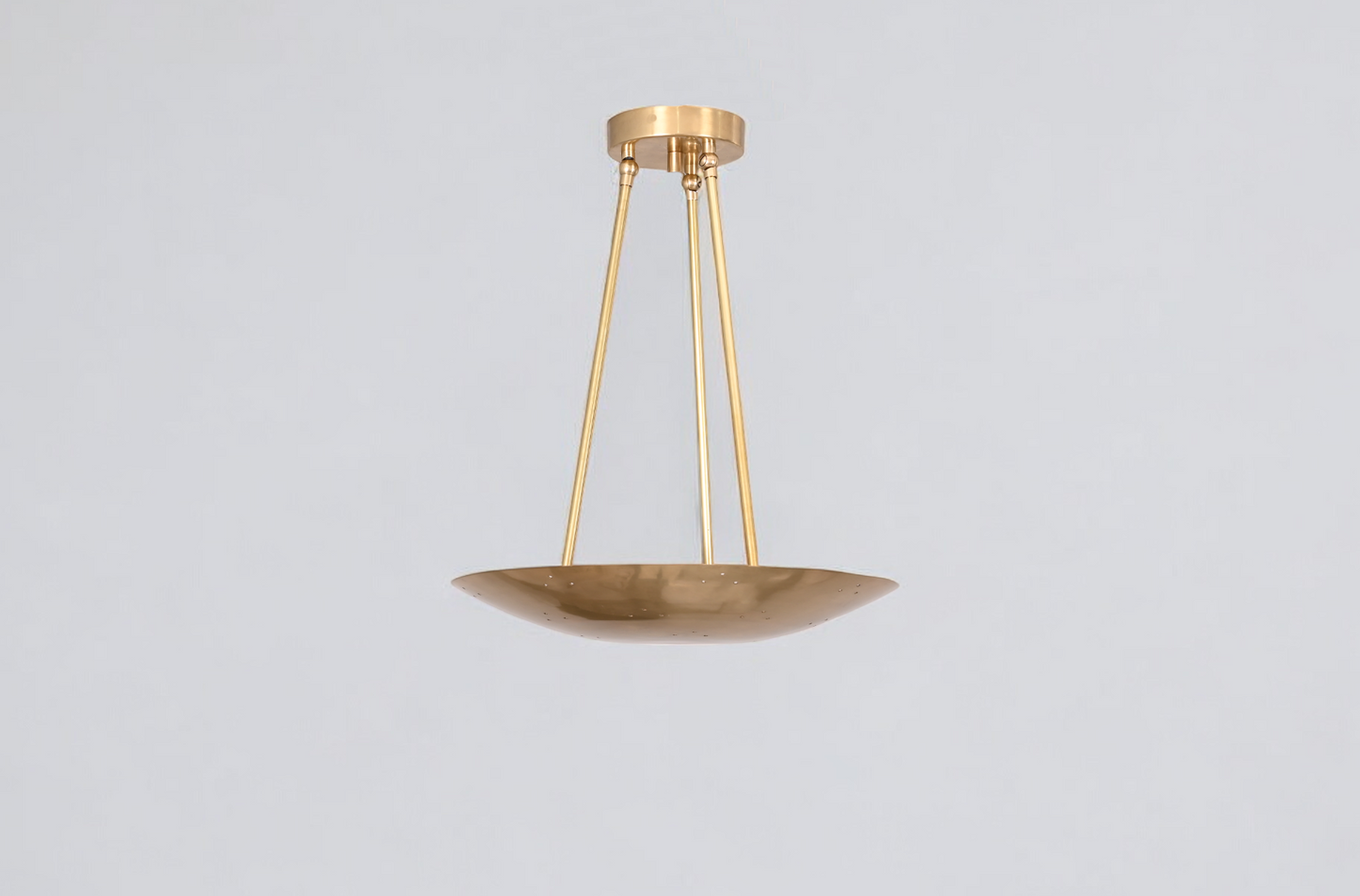 Elevate your space with this elegant Mid-Century Modern flush mount in brass!