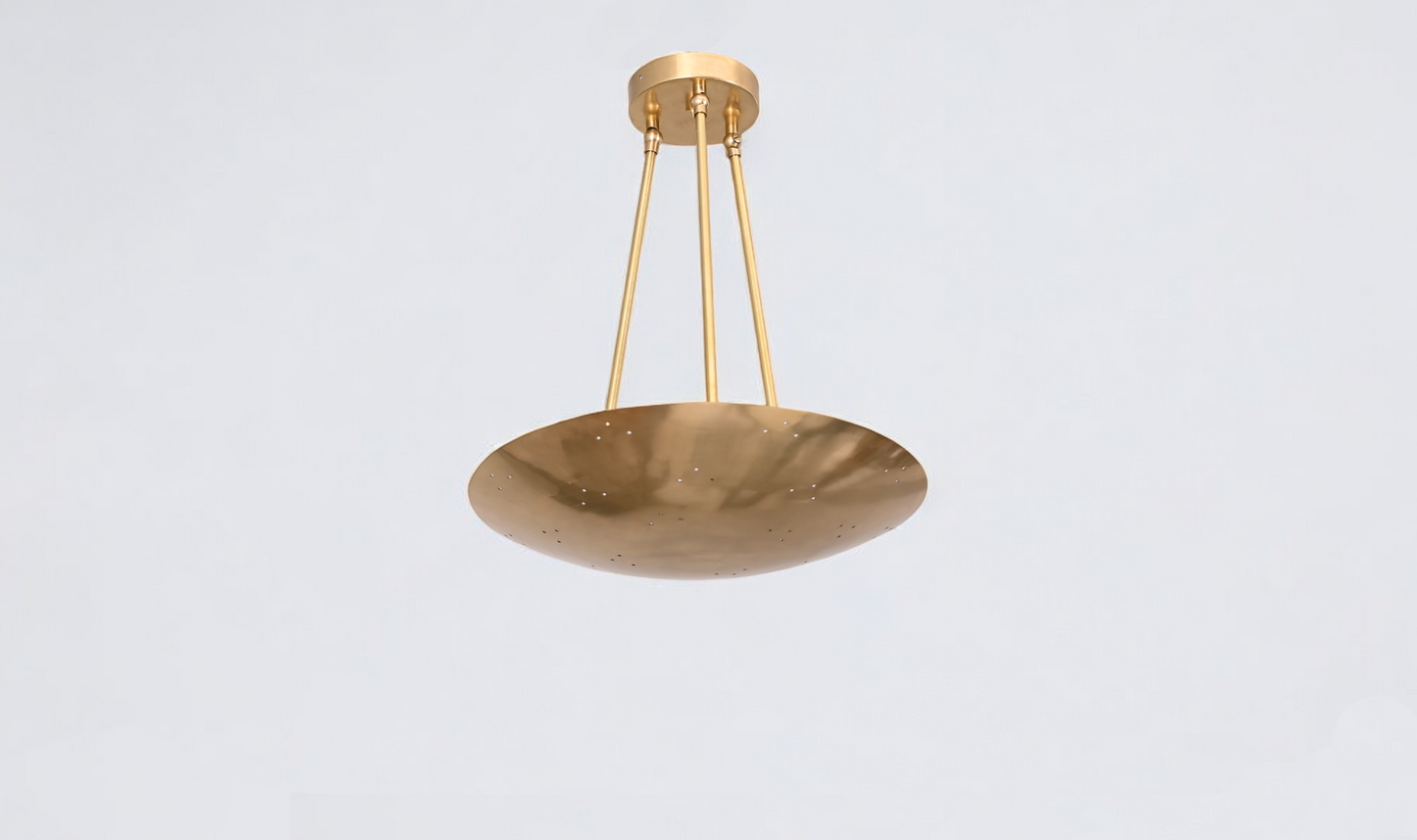 Elevate your space with this elegant Mid-Century Modern flush mount in brass!