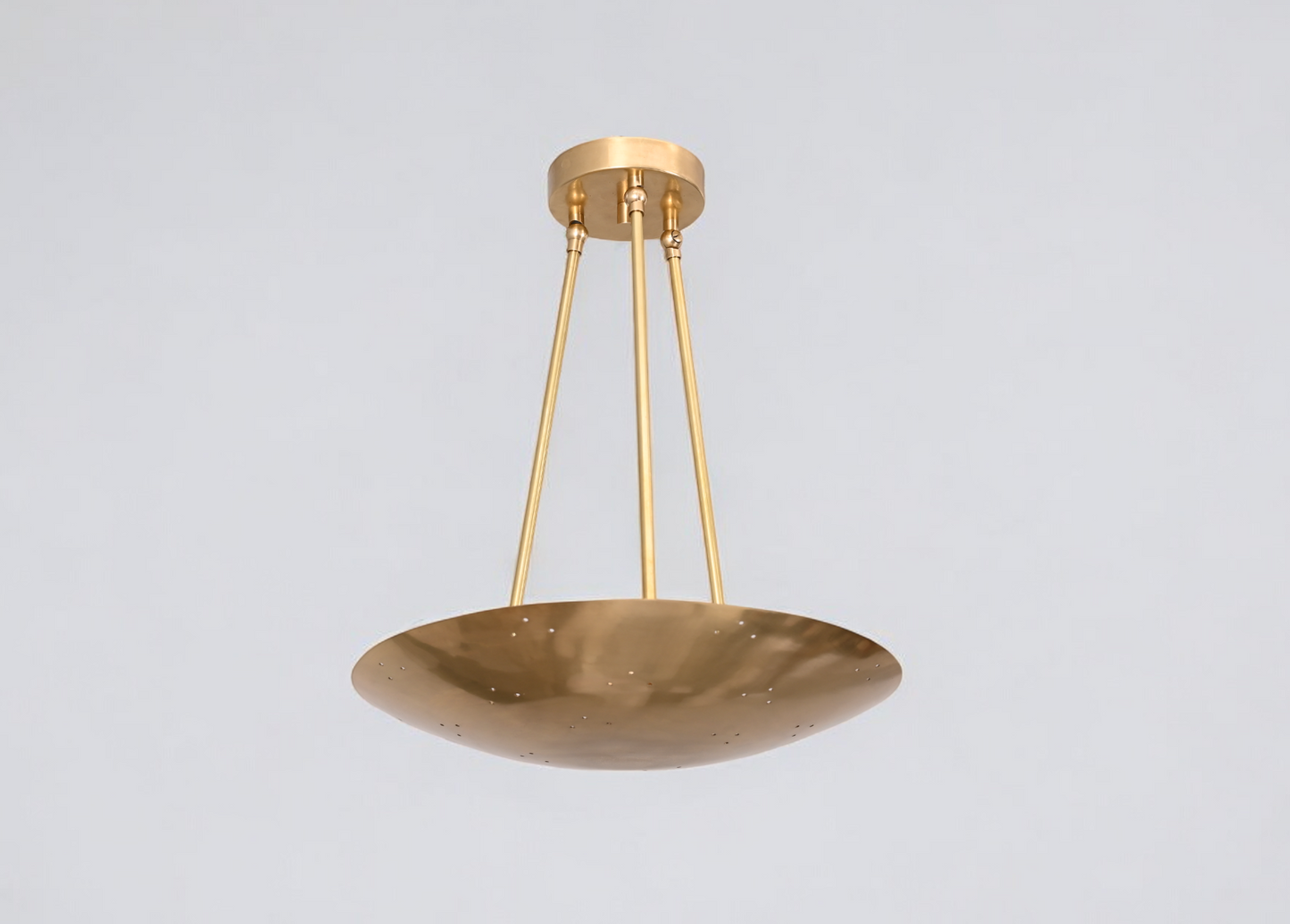 Elevate your space with this elegant Mid-Century Modern flush mount in brass!