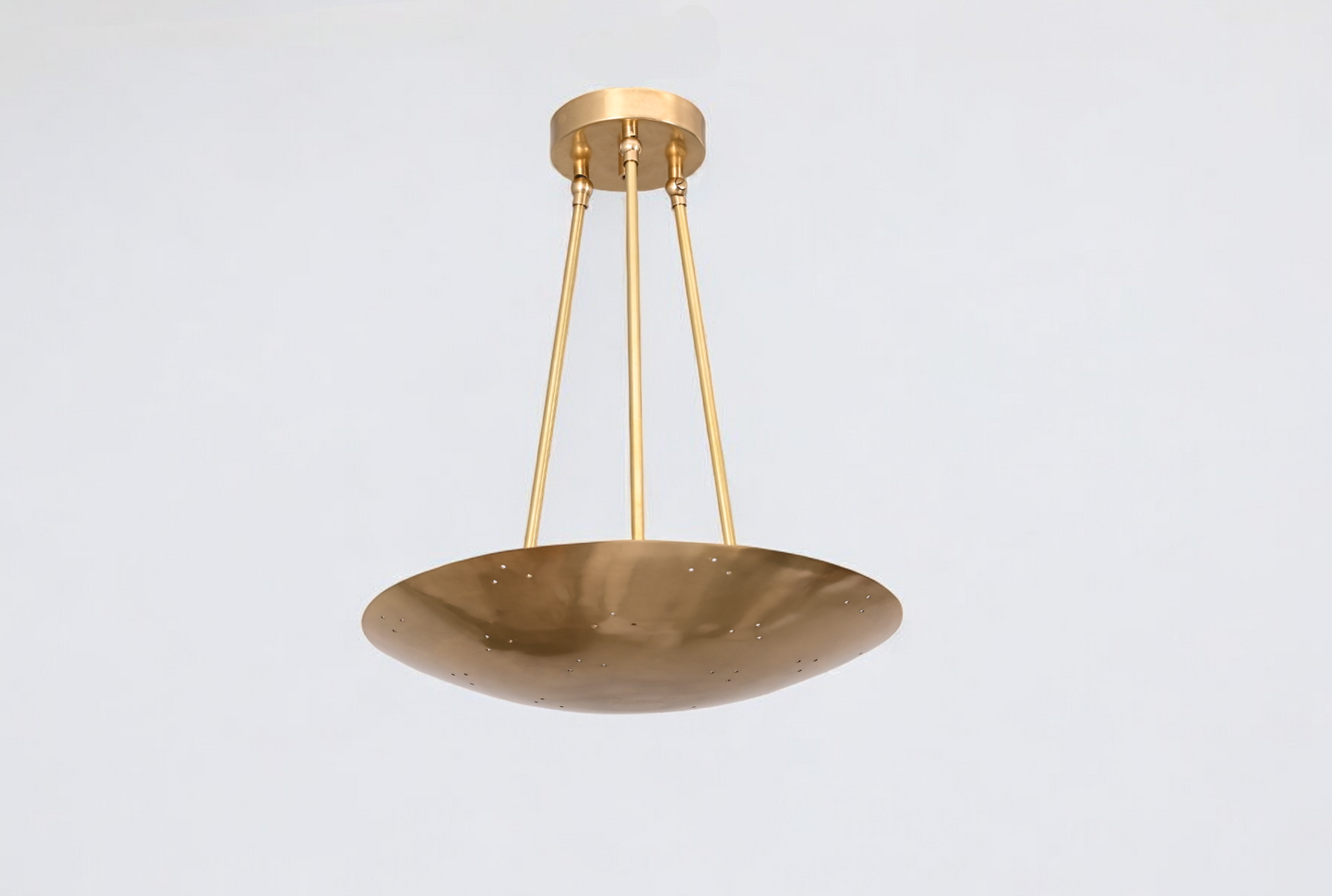 Elevate your space with this elegant Mid-Century Modern flush mount in brass!