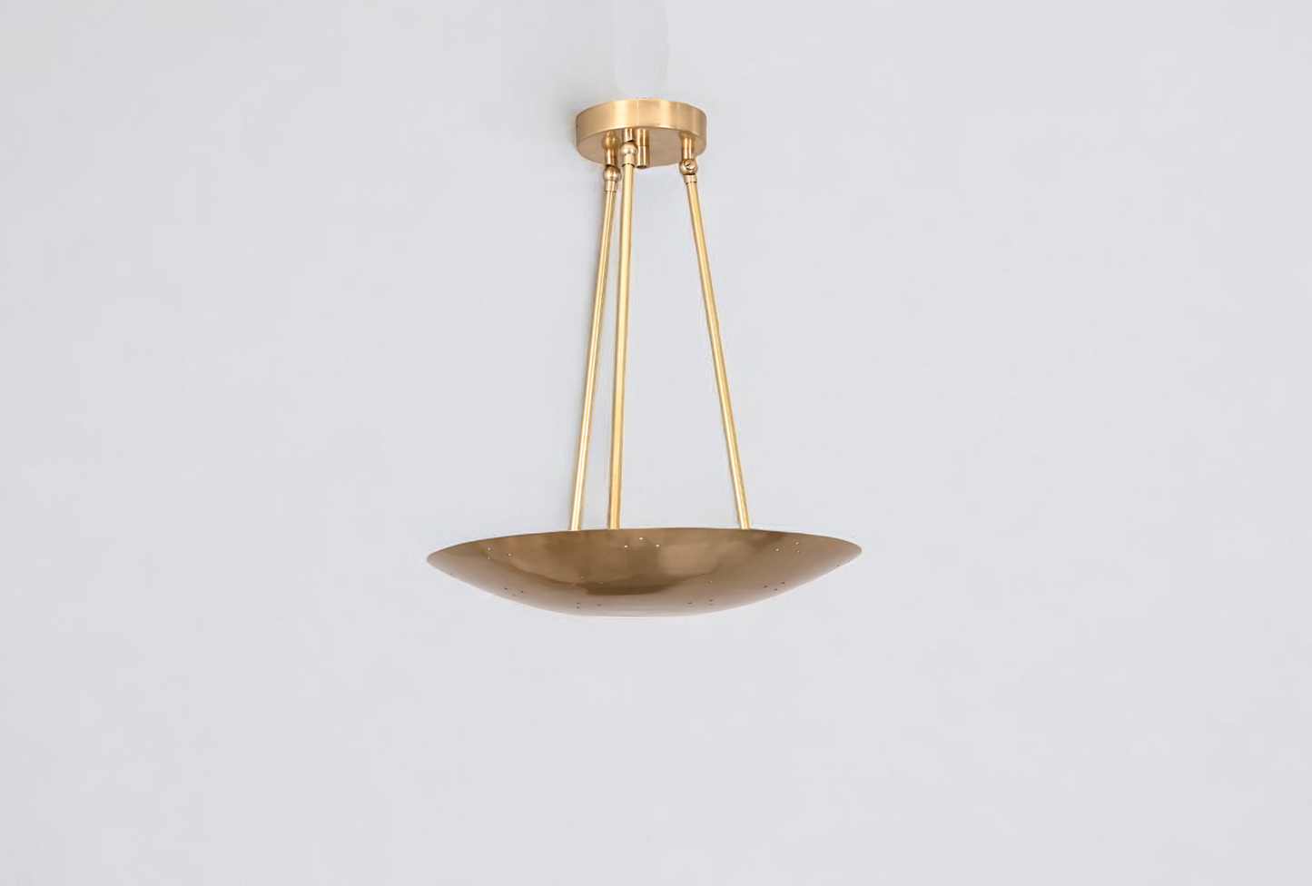 Elevate your space with this elegant Mid-Century Modern flush mount in brass!