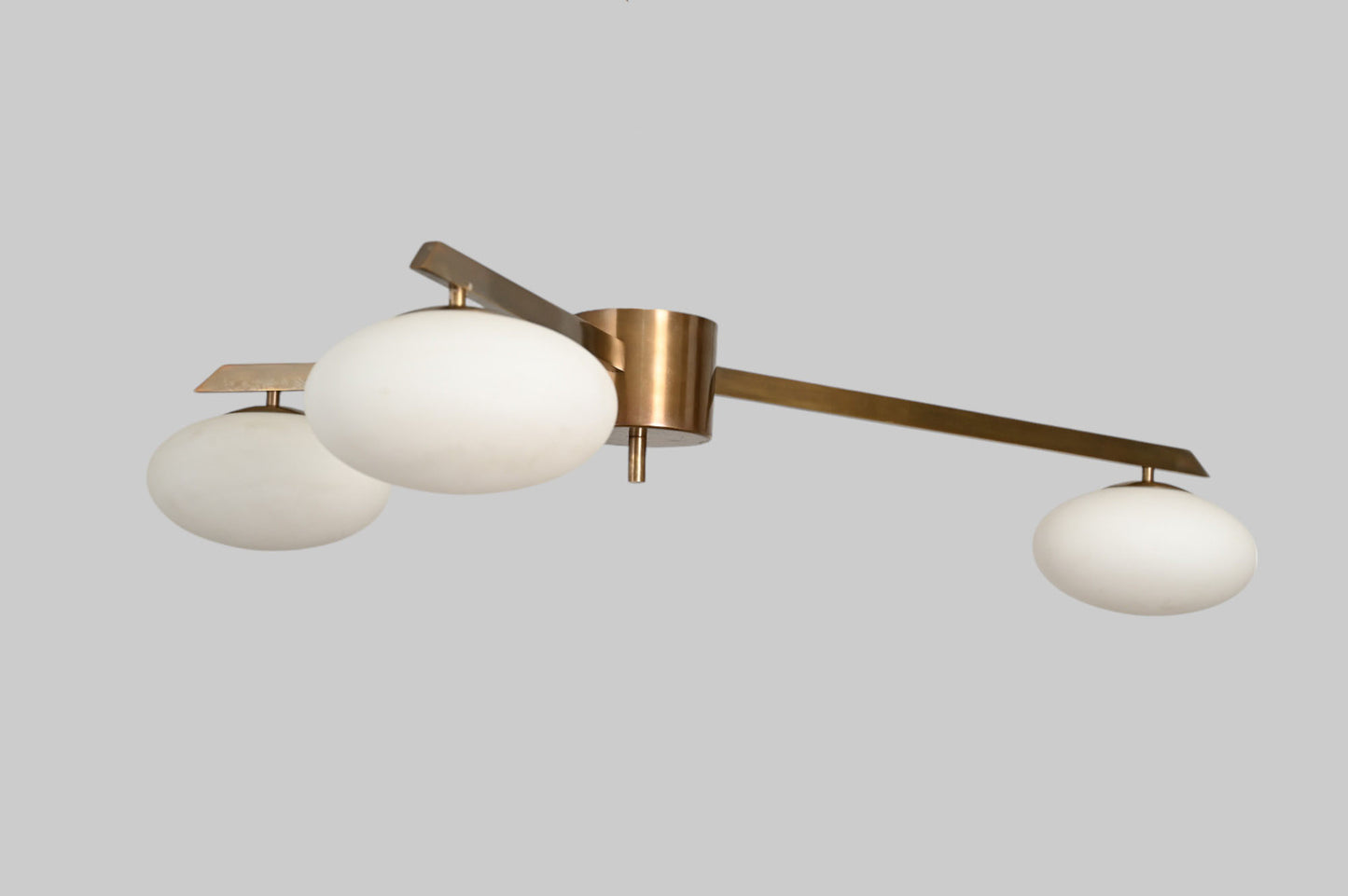 Add retro charm with this 3-light globe Sputnik chandelier. Mid-century modern brass fixture, perfect for stylish ceilings