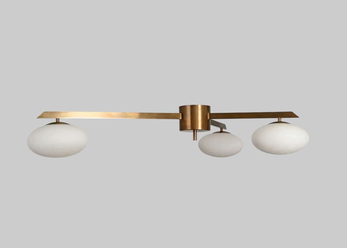 Add retro charm with this 3-light globe Sputnik chandelier. Mid-century modern brass fixture, perfect for stylish ceilings