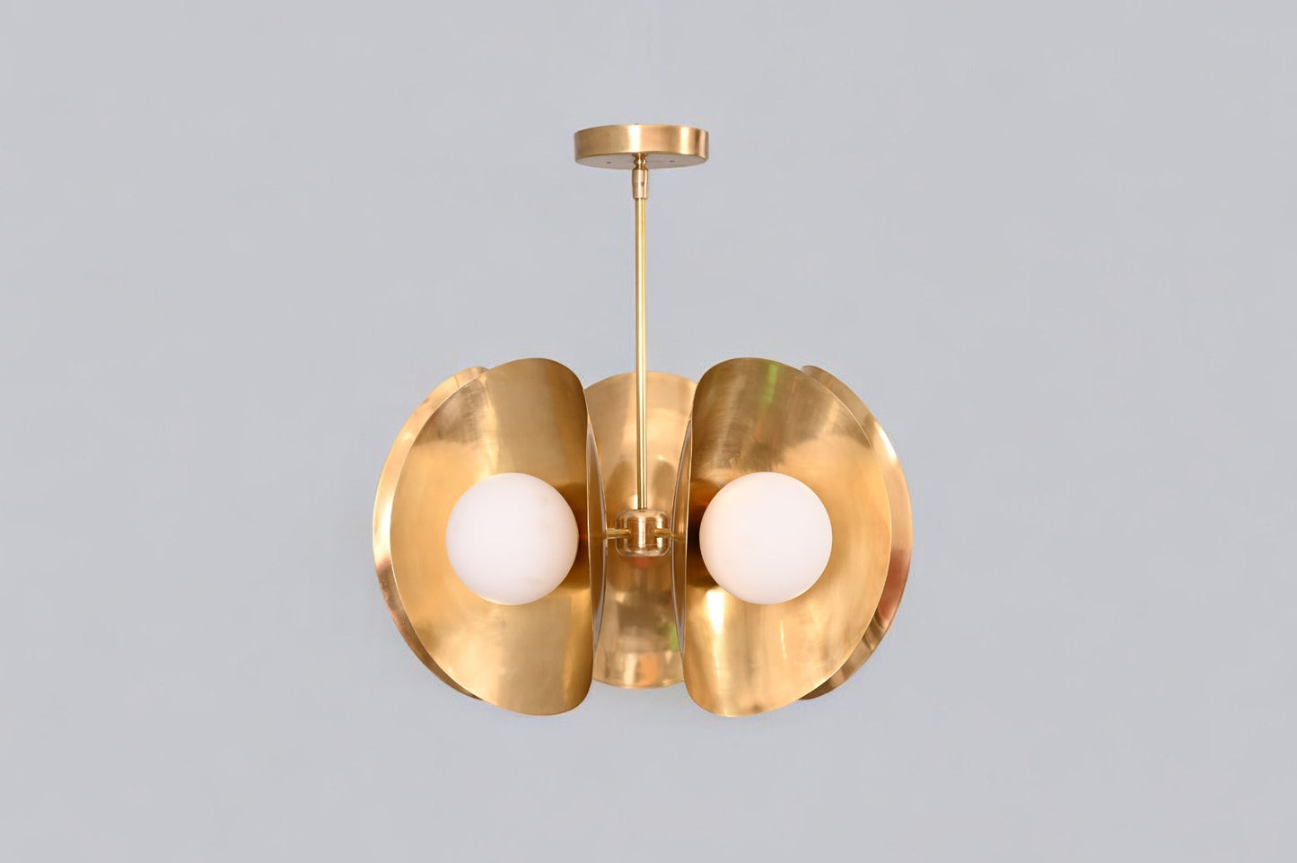 Stilnovo Seven-Globe Brass Sputnik Chandelier Pendant Light