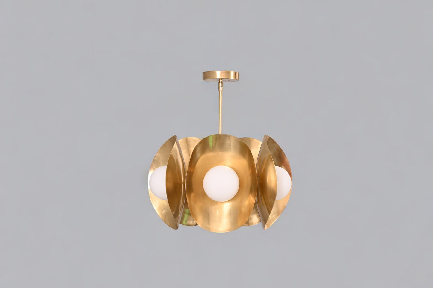 Stilnovo Seven-Globe Brass Sputnik Chandelier Pendant Light