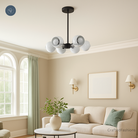 6-Armed Brass Sputnik Chandelier – Mid-century design and elegant style