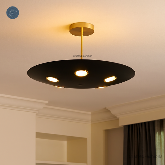 6-Light Brass Circle Pendant – Bright and aesthetic