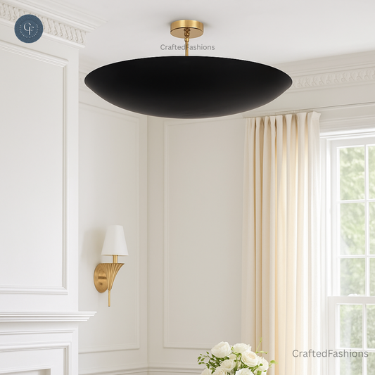 6-Light Flush Mount Pendant, Mid-Century Raw Brass Sputnik Design – Add a modern flair
