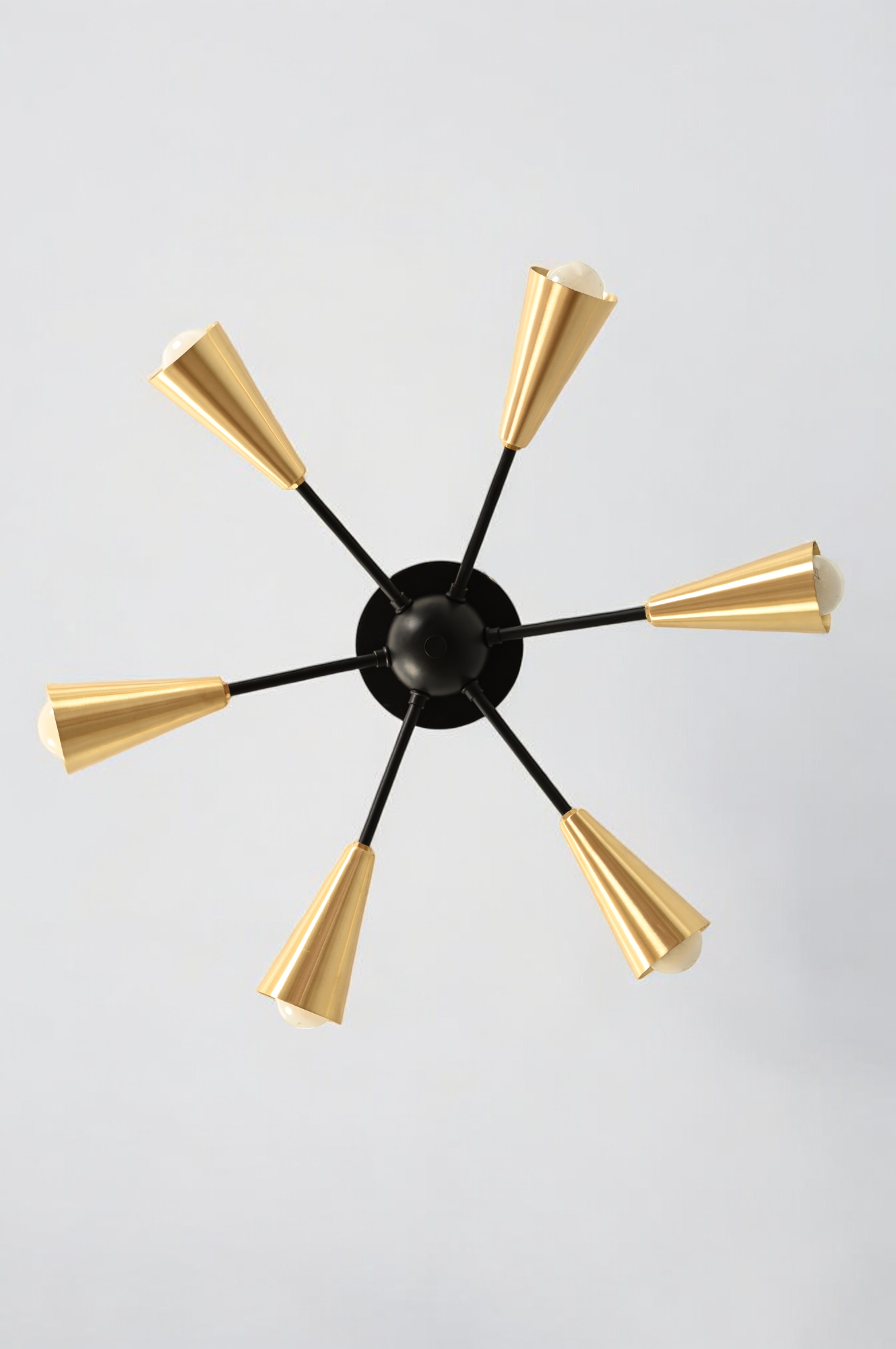 Illuminate your space with the 6 Arm Sputnik Chandelier—modern, industrial style!