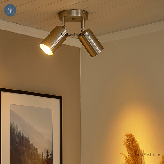 Adjustable Angle Ceiling Spotlight: Modern antique brass, sleek solid brass design