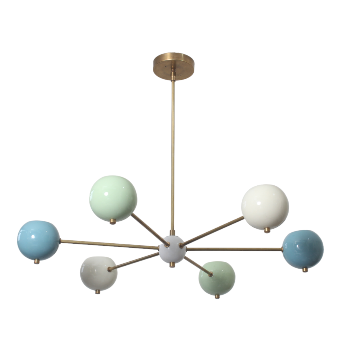 Brighten your space with the 6-Armed Brass Sputnik Wall Chandelier