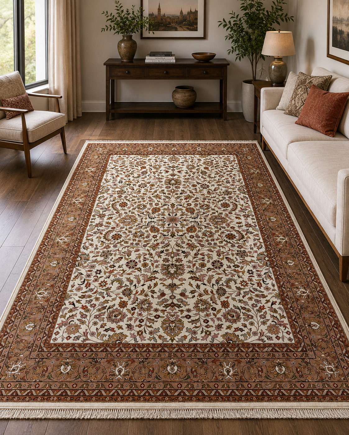 Hand-Knotted Tabriz Persian Rug – Multi-Color Wool, Medium Cut Pile – view 3