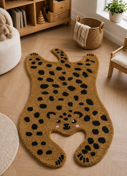 Hand-Tufted Abstract Rug – Multi-Color Wool, Cut Pile