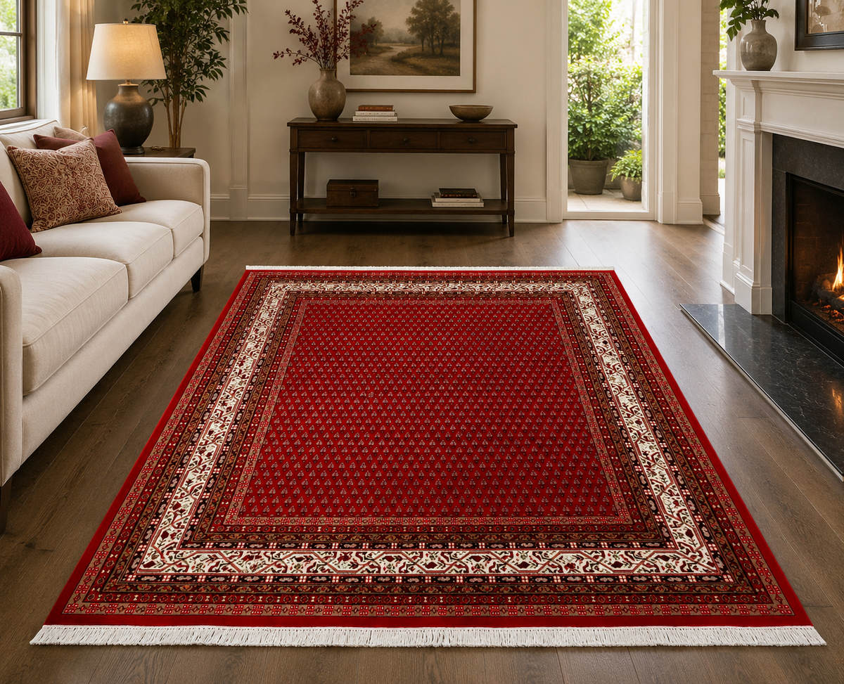 Hand-Knotted Litchi Design Rug – Multi-Color Wool, Square Cut Pile – view 3