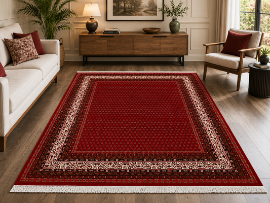 Hand-Knotted Litchi Design Rug – Multi-Color Wool, Square Cut Pile