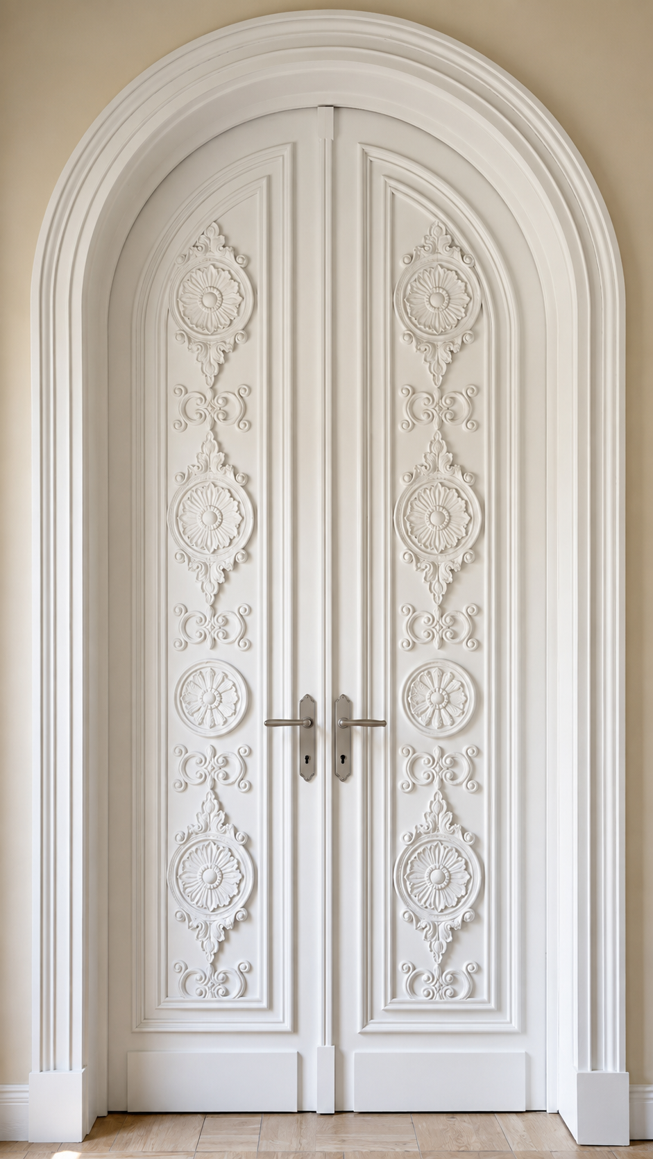 Custom Hand-Carved Solid Wood Double Door – Luxury Home Entrance – view 3