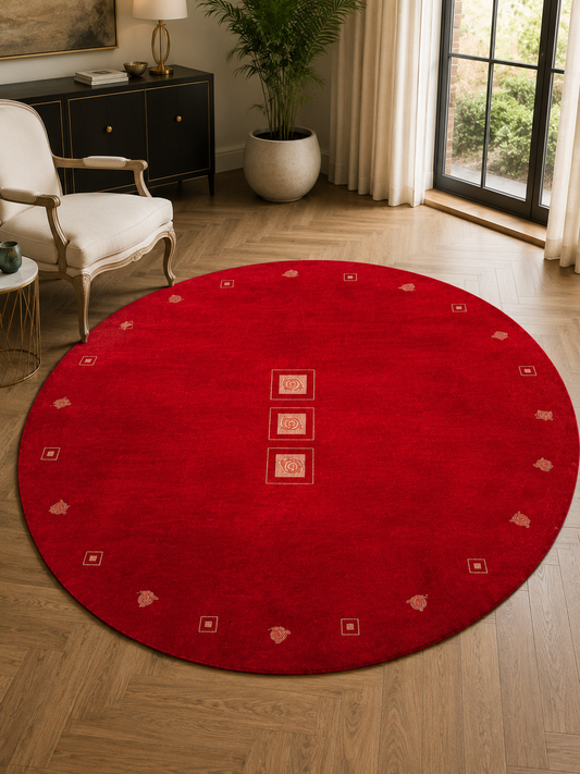 Hand-Knotted Gabbeh Rug – Multi-Color 100% Wool, Square Cut Pile