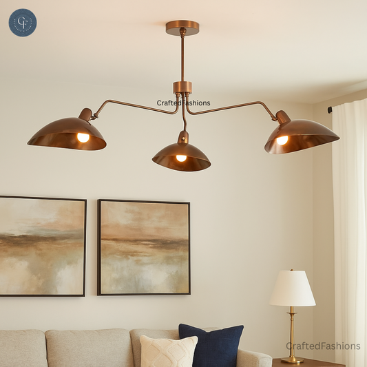 Elevate your space with the Curved Brass Sputnik Chandelier—modern, stylish lighting