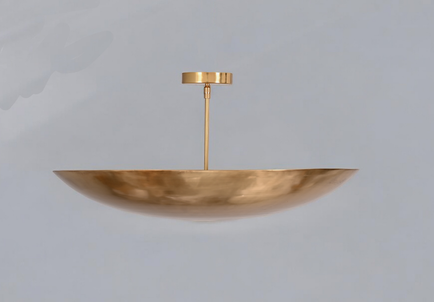 Modern 6-Light Flush Mount Pendant in sleek raw brass