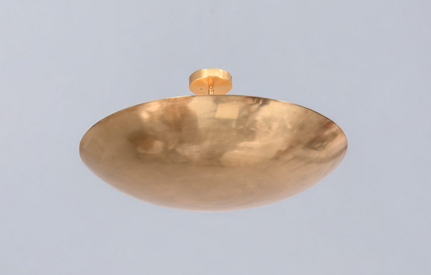 Modern 6-Light Flush Mount Pendant in sleek raw brass