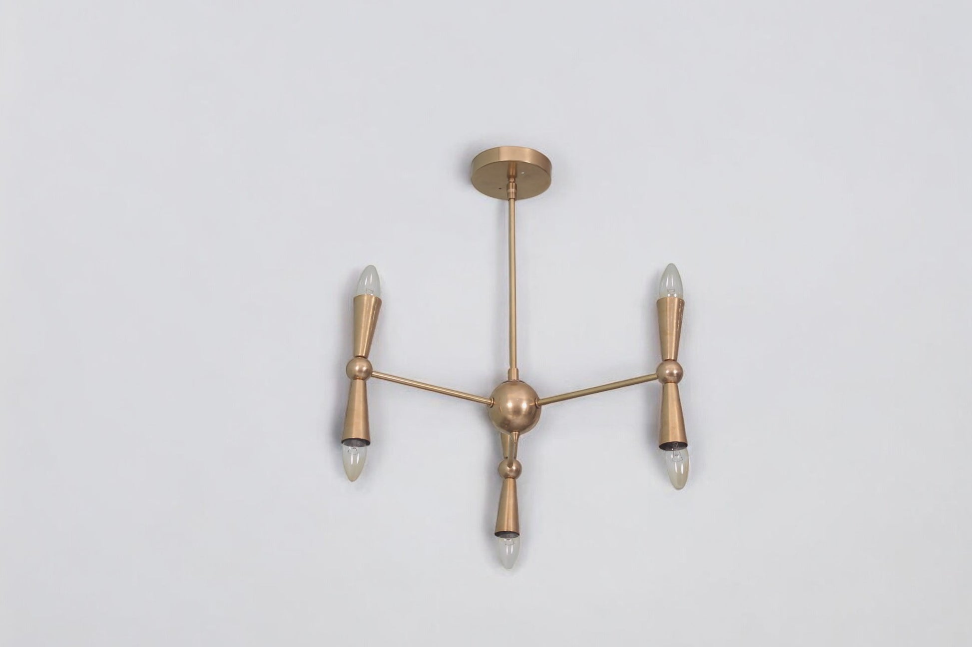 Brighten your space with the Italian Caracas Six Light Brass Sputnik Chandelier