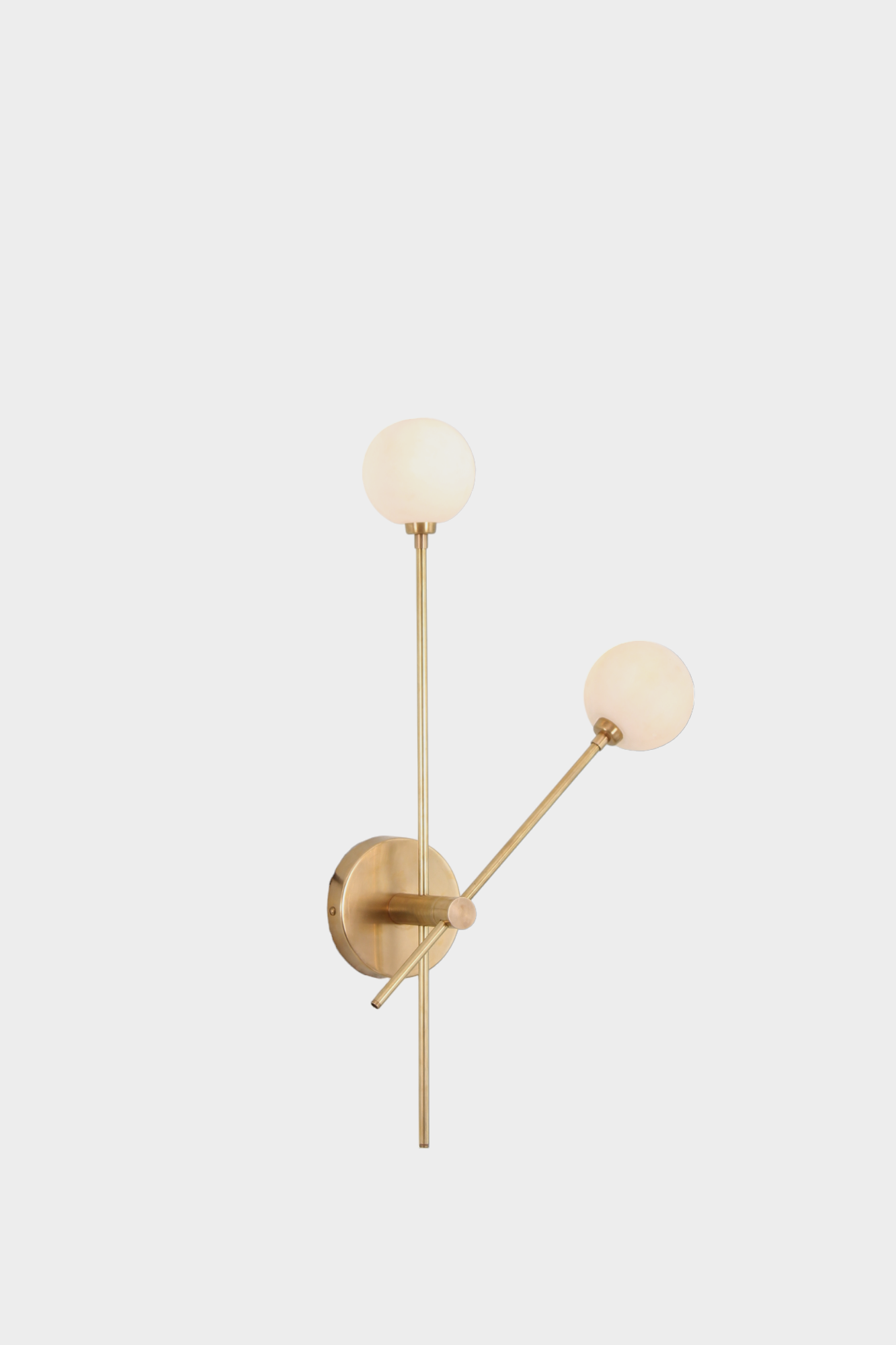 Brighten your space with the handcrafted Mid Century Raw Brass Wall Lamp and globe